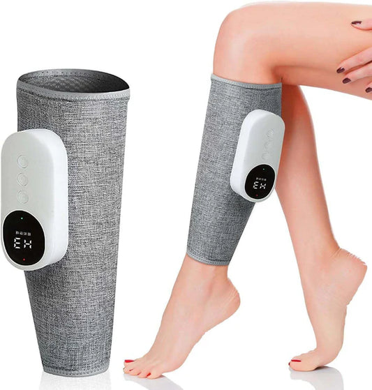 Pretocter Leg Compression Massager Electric Calf Foot Massager with Heat Cordless Muscle Massager with 3 Modes Intensities Heated Knee Sleeve Wrap Foot